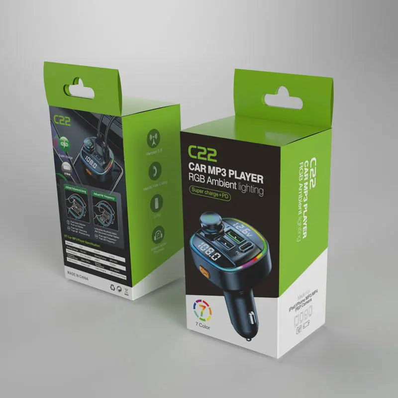 DriveLink Pro 22W – Transmetteur FM Bluetooth 5.0 avec Charge Rapide & Kit Mains Libres