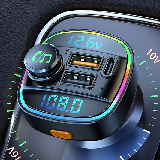 DriveLink Pro 22W – Transmetteur FM Bluetooth 5.0 avec Charge Rapide & Kit Mains Libres